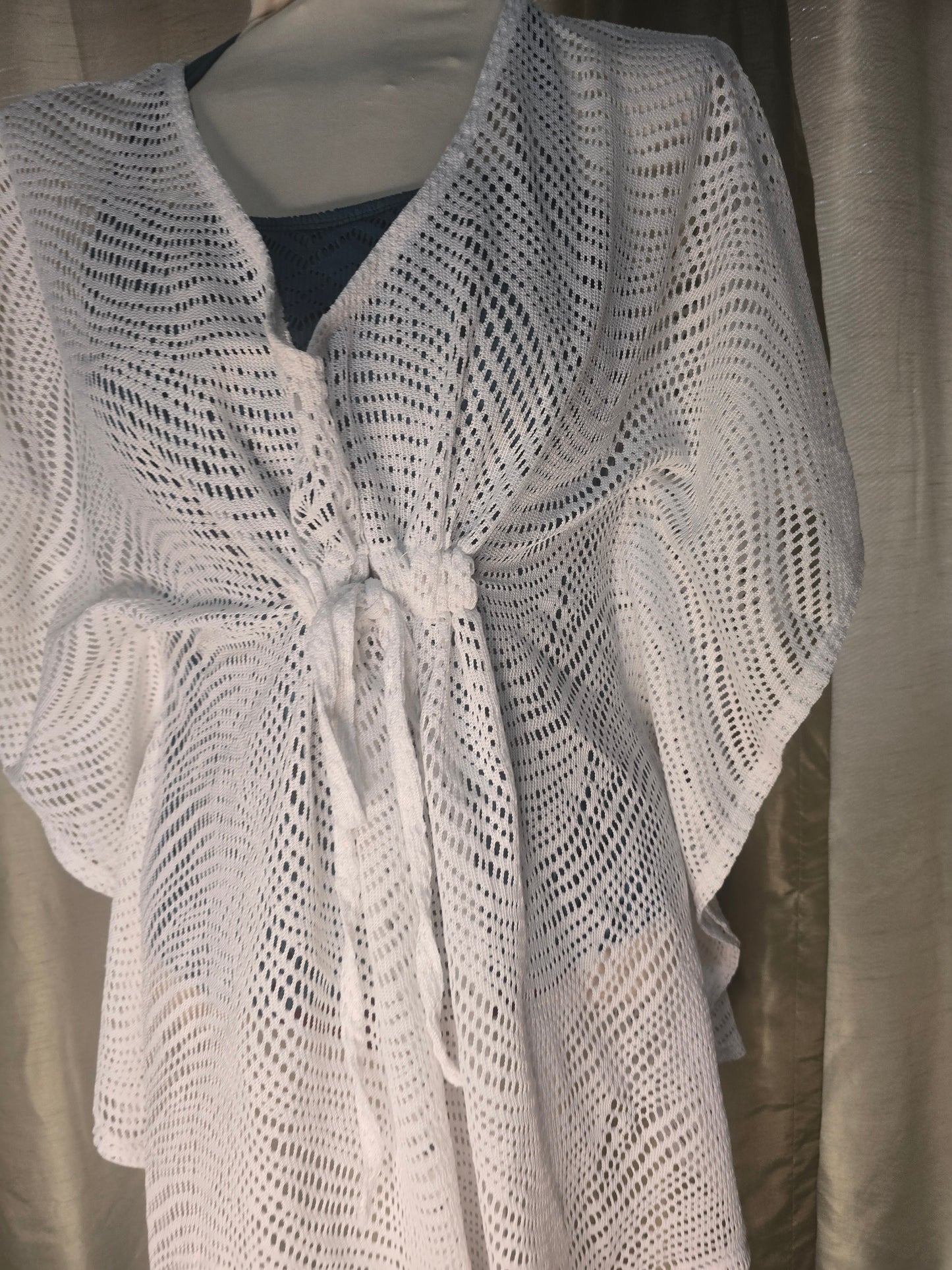 Catalina White Crochet Beach Cover-Up – Size Medium