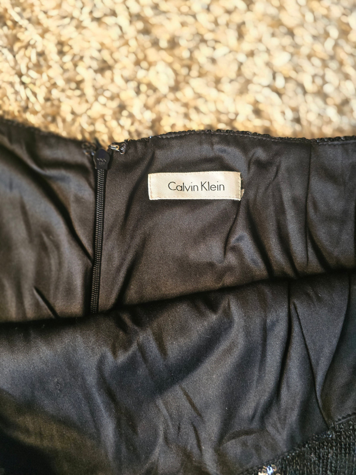 Calvin Klein Women’s Black Sequin knee high Skirt Sparkle Party Cocktail Evening
