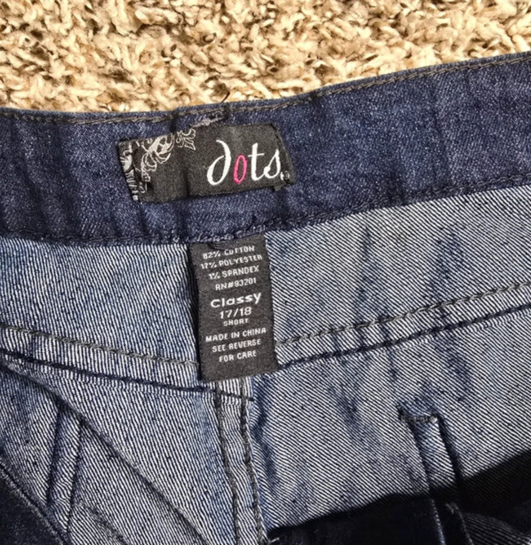 DOTS Classy Women’s Dark Wash Jeans – Size 17/18 Short