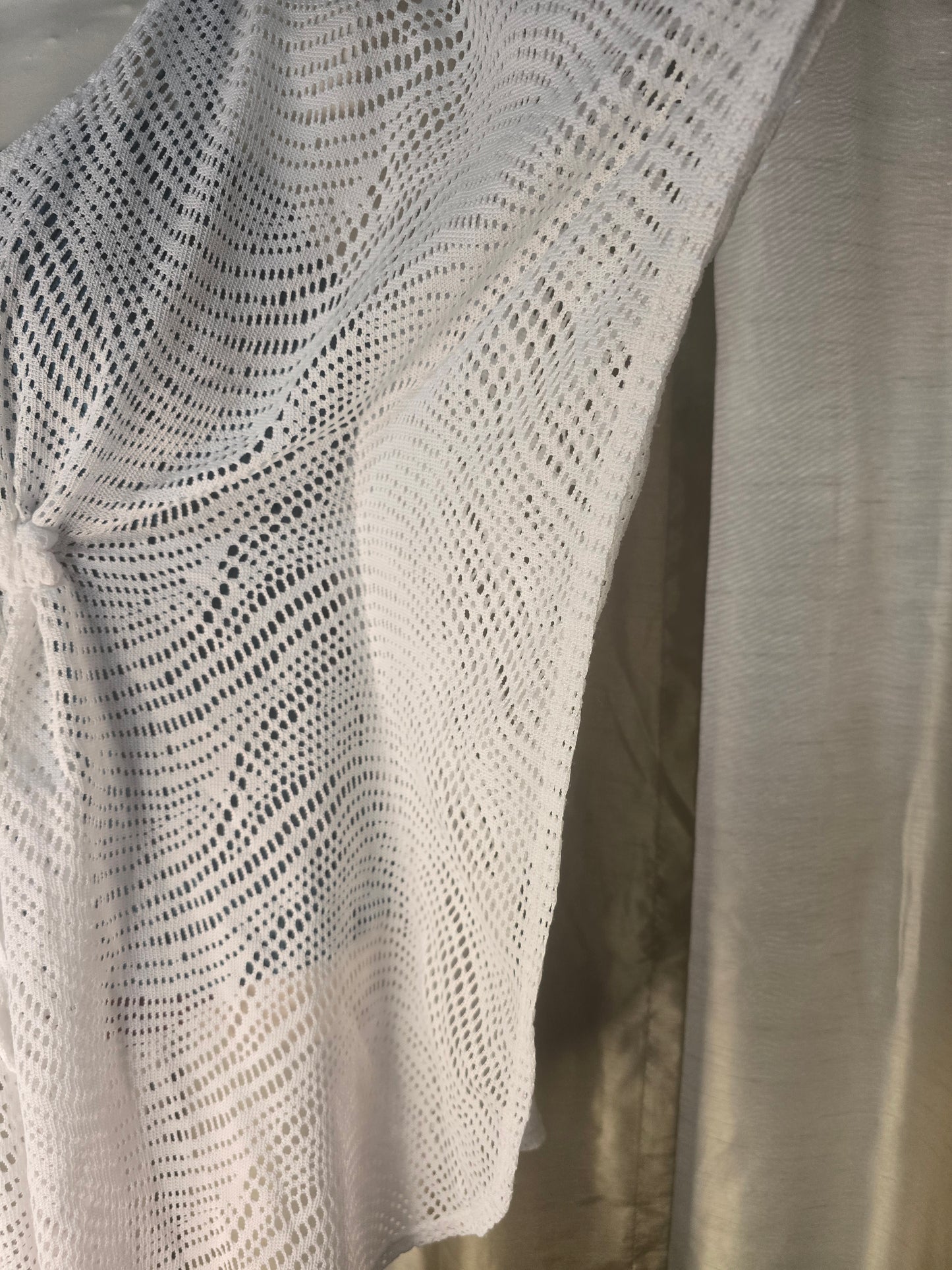 Catalina White Crochet Beach Cover-Up – Size Medium