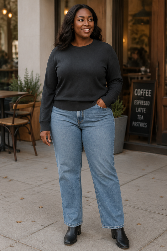 ONLY Women’s Charcoal Knit Sweater – Size XL