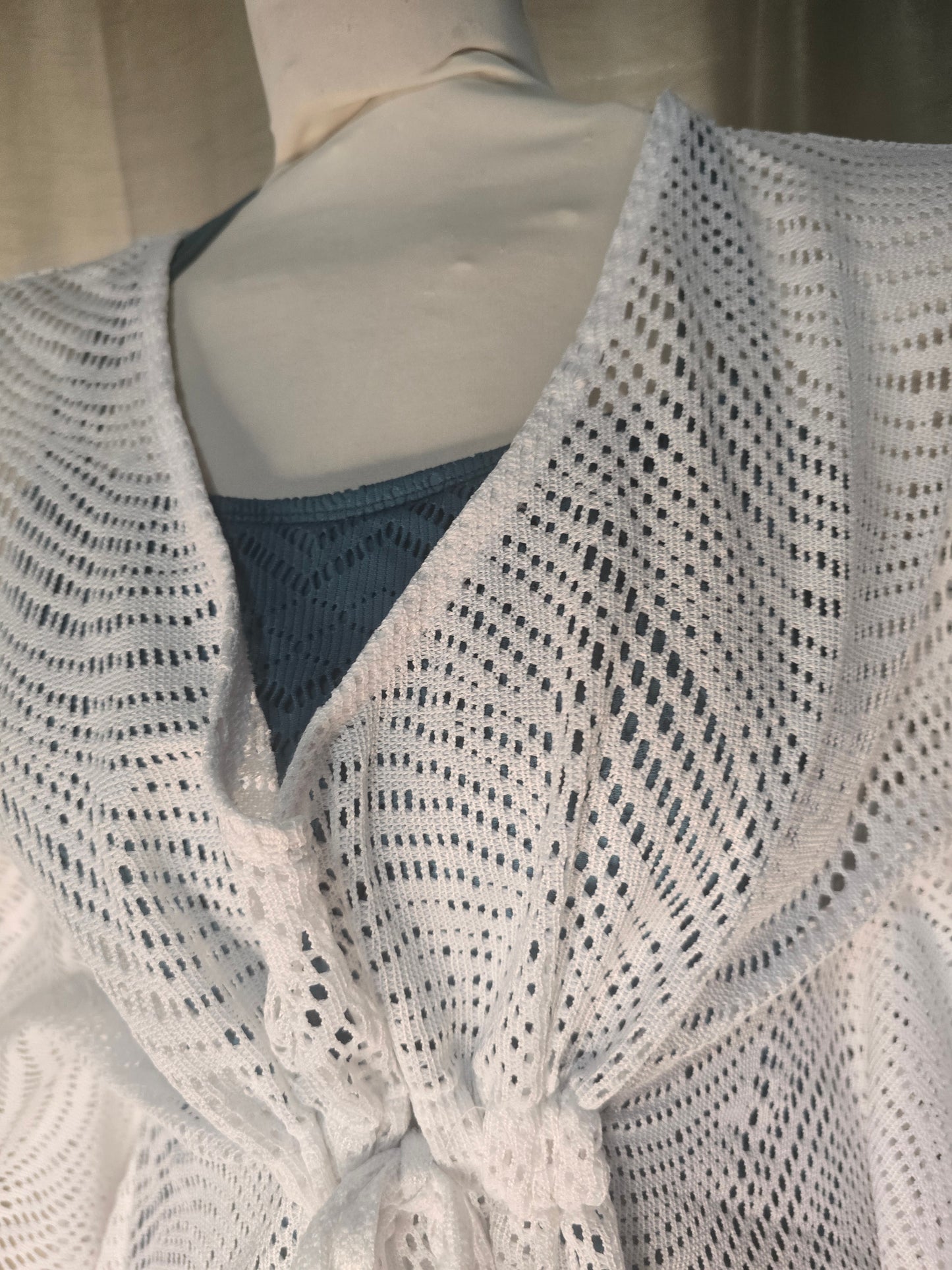 Catalina White Crochet Beach Cover-Up – Size Medium