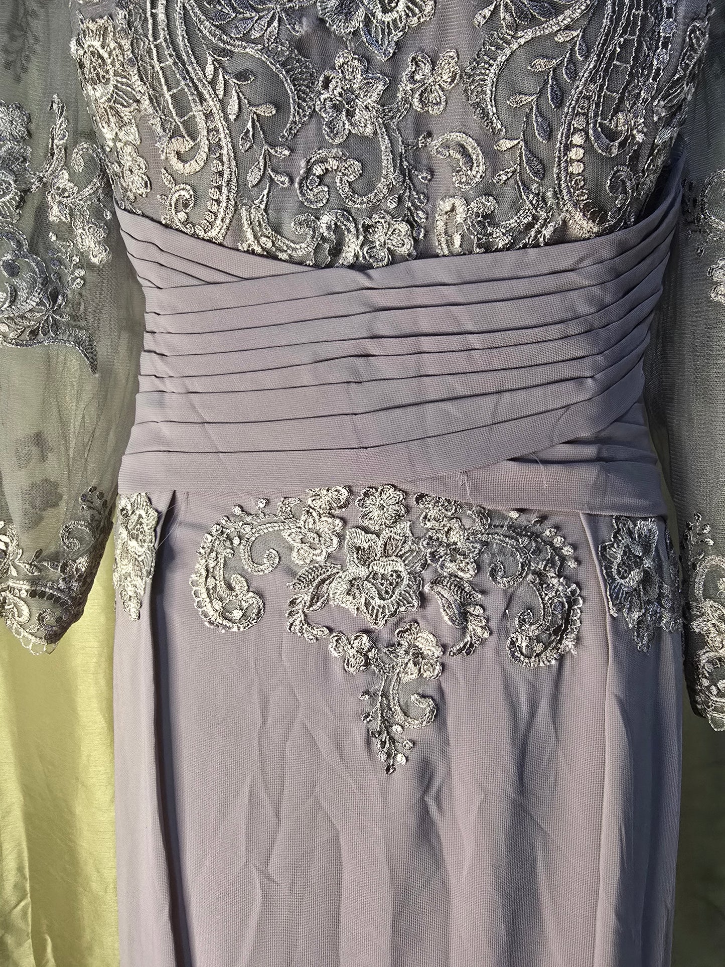 JJ's House Dusty Lavender Lace Formal Evening Gown – Women's Custom Size (See Measurements)