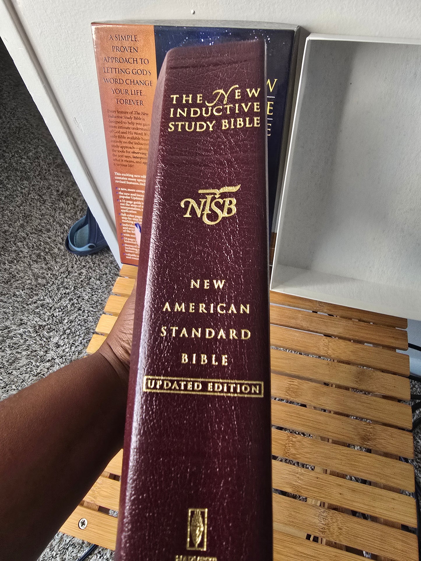 The New Inductive Study Bible NASB Updated Edition – Burgundy Leather-Look Hardcover w/ Box
