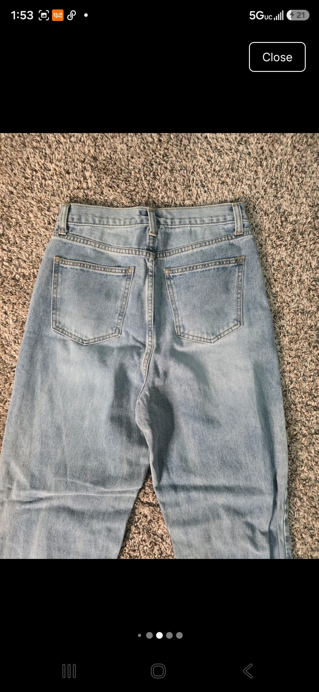 Misspap Light Wash High-Waisted Tie-Ankle Jeans – Size 36/S