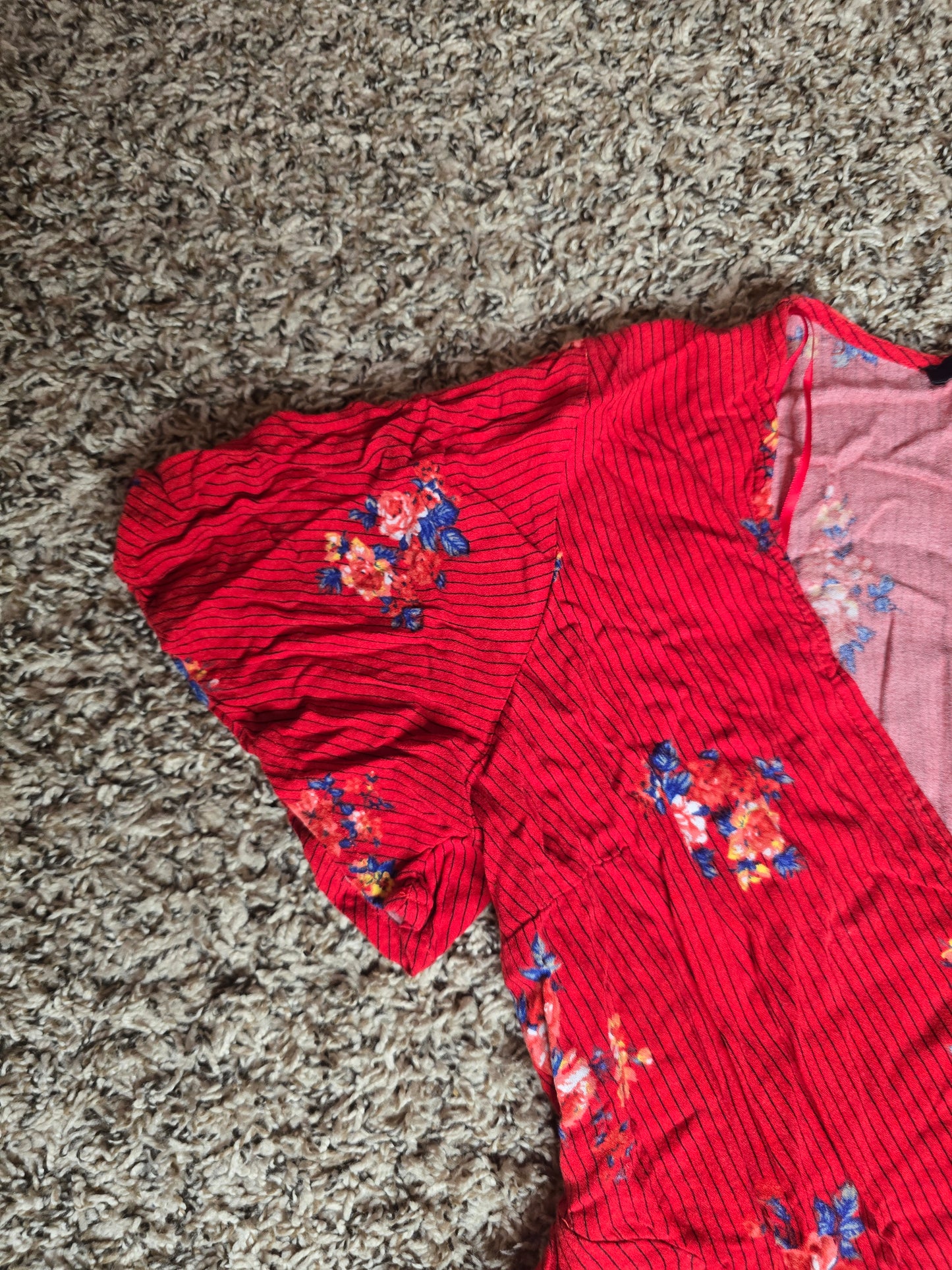 One Clothing Los Angeles Women's Floral Wrap Peplum Top