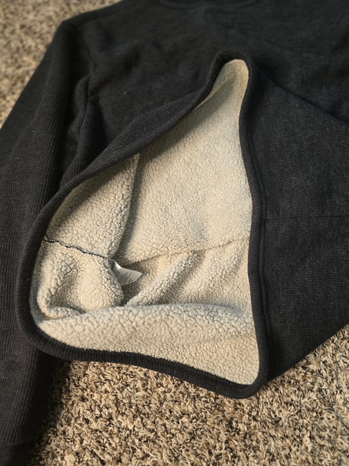 Coleman Men’s XL Sherpa-Lined Henley Pullover – Charcoal Gray